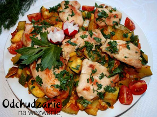 Piersi z kurczaka z warzywami