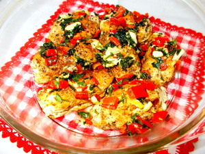 Kolorowe roladki z kurczaka